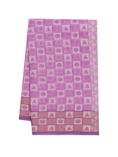 Gracecharm Kora Silk Cotton Triangle Circle with Diamond Jaal Pallu Saree