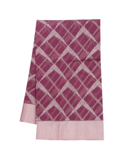 Gracecharm Kora Silk Cotton Diamond Jaal with Floral Lattice Pallu Saree