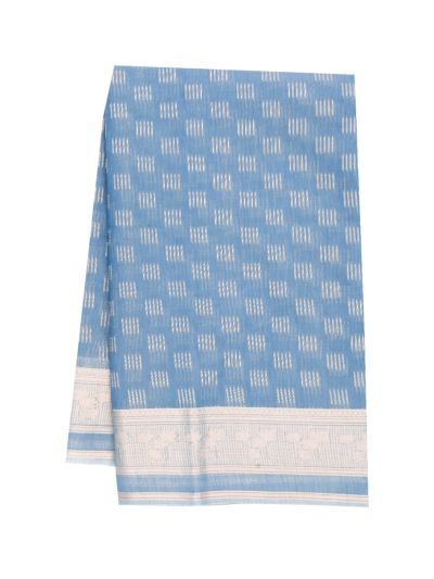 Gracecharm Kora Silk Cotton Linear Check with Dash Butta Pallu Saree