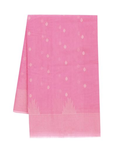 Gracecharm Kora Silk Cotton Small Butta with Geometric Pallu Saree