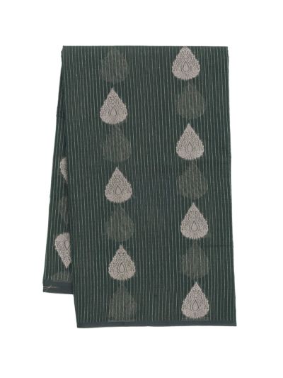 Gracecharm Kora Silk Cotton Floral Butta with Geometric Pallu Saree
