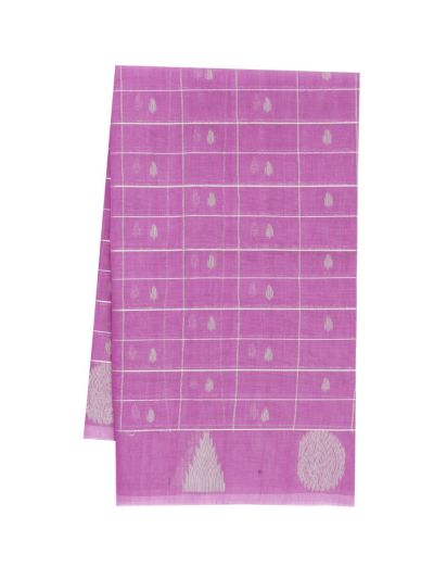 Gracecharm Kora Silk Cotton Window Check Butta Saree