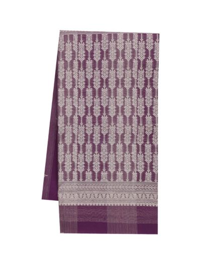 Gracecharm Kora Silk Cotton Stripe Butta with Geometric Pallu Saree