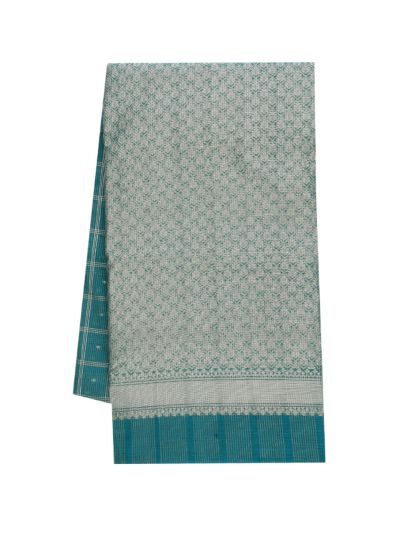 Gracecharm Kora Silk Cotton Window Check Butta with Diamond Jaal Pallu Saree