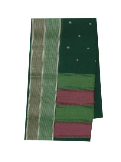 Gracecharm Kora Silk Cotton Butta with Chevron Pallu Saree

