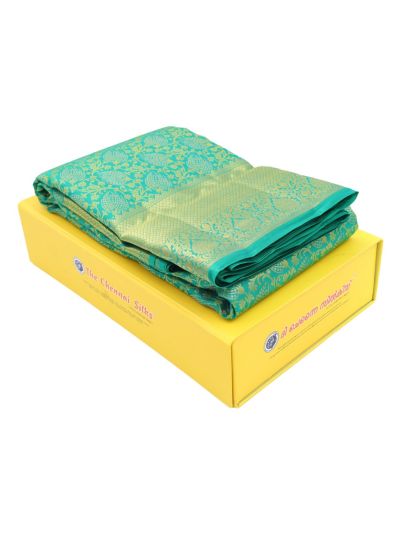 Gracecharm Pure Silk Floral Creeper Jaal with Medallion Butta Pallu Saree