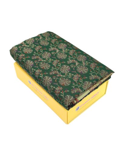 Vivaha Kanchipuram Pure Silk Floral Bird Vine Jaal with Geometric Pallu Saree
