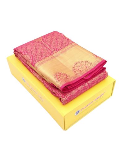 Gracecharm Pure Silk Floral Paisley Butta with Diagonal Stripe Pallu Saree