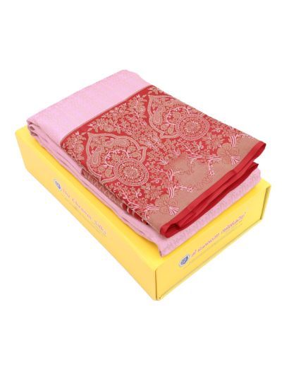Vivaha Kanchipuram Pure Silk Leaf Chain Lines with Annapakshi Pallu Saree