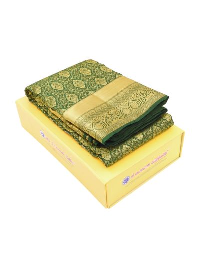 Gracecharm Pure Silk Floral Jaal with Diamond Brocade Pallu Saree