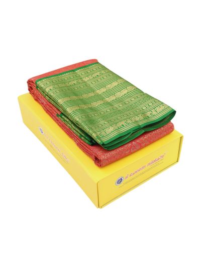 Vivaha Kanchipuram Pure Silk Floral Jaal with Floral Vase Brocade Pallu Saree