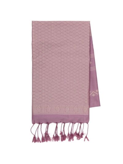 Gracecharm Art Soft Silk Geometric Stripe Butta with Diamond Brocade Pallu Saree