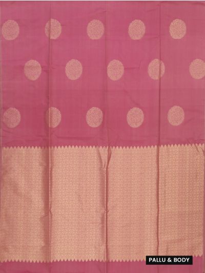 Gracecharm Art Soft Silk Round Butta with Geometric Brocade Pallu Saree