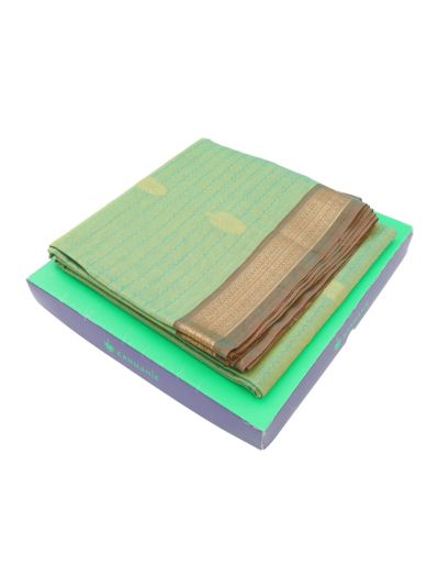 Kanmanie Cotton Leaf Butta with 3 Inch Border Saree