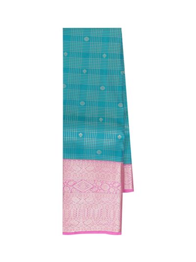 Gracecharm Gift Art Silk Check Butta with Diamond Brocade Pallu Saree