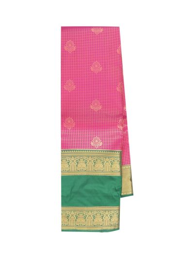 Gracecharm Gift Art Silk Check Floral Butta with Diamond Pallu Saree