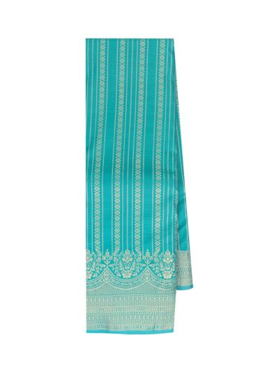Gracecharm Gift Art Silk Floral Stripe with Honeycomb Pallu Saree