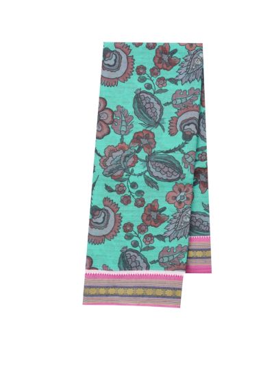 Gracecharm Elegant Chanderi Cotton Floral Vine Print Saree