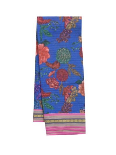 Gracecharm Elegant Chanderi Cotton Floral Print Border Saree