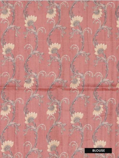 Gracecharm Art Dupion Stripe with Horse Motif Pallu Saree