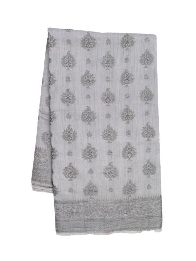 Gracecharm Semi Jute Floral Butta with Floral Jaal Pallu Saree