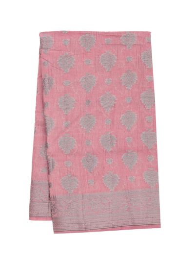 Gracecharm Semi Jute Floral Butta with Floral Jaal Pallu Saree