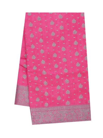 Gracecharm Semi Jute Butta with Floral Jaal Pallu Saree