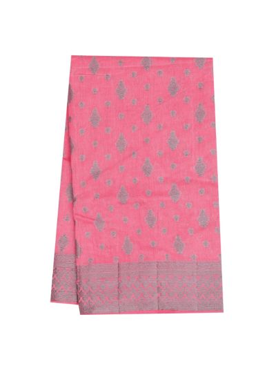 Gracecharm Semi Jute Butta with Border Saree