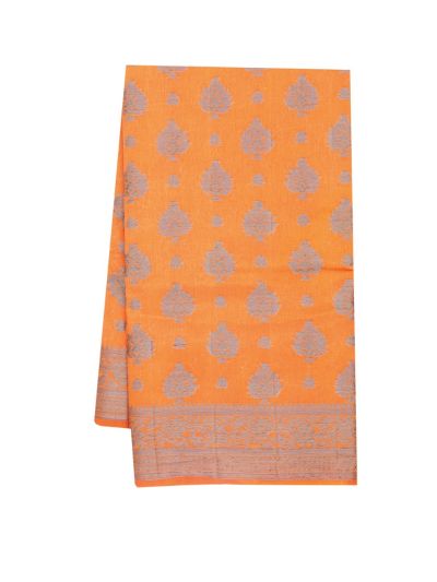 Gracecharm Semi Jute Floral Butta with Floral Vine Jaal Pallu Saree