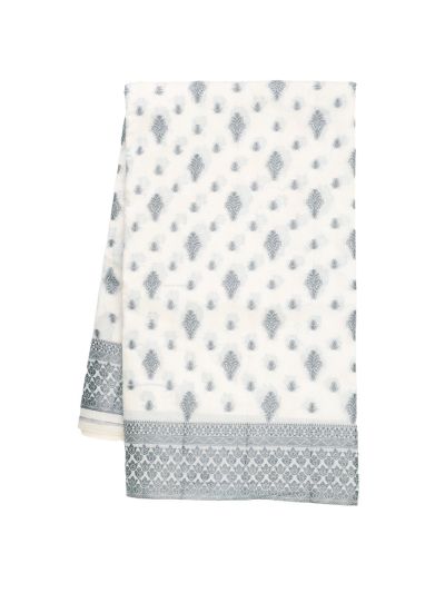 Gracecharm Semi Jute Leaf Butta with Floral Diamond Jaal Pallu Saree