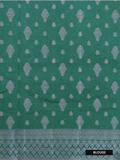 Gracecharm Semi Jute Leaf Butta with Floral Diamond Jaal Pallu Saree