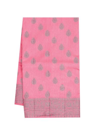 Gracecharm Semi Jute Butta with Floral Vine Jaal Pallu Saree