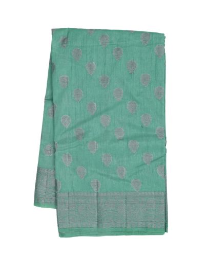 Gracecharm Semi Jute Butta with Floral Vine Wave Border Saree