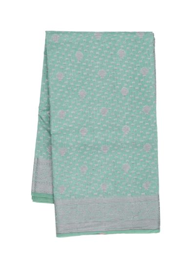 Gracecharm Semi Jute Butta and Floral Vine Wave Pallu Saree