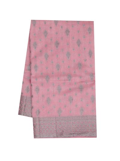 Gracecharm Semi Jute Butta and Floral Lattice Pallu Saree