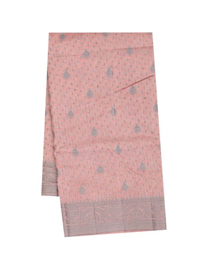 Gracecharm Semi Jute Floral Butta with Floral Medallion Pallu Saree