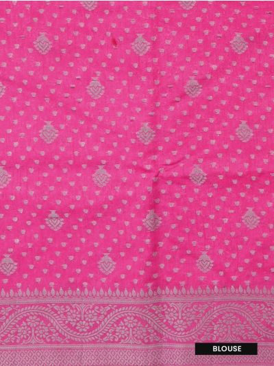 Gracecharm Semi Jute Butta with Floral Medallion Pallu Saree