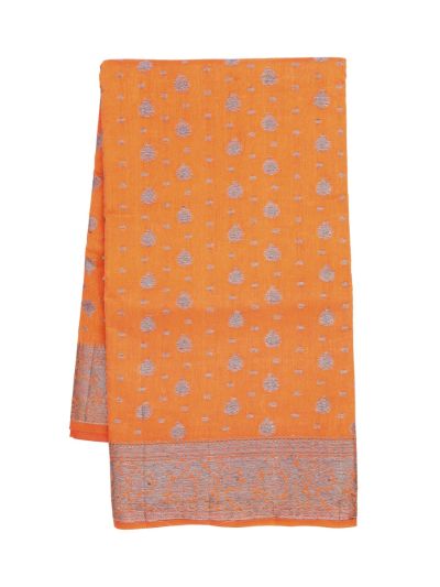 Gracecharm Semi Jute Teardrop Floral Butta with Floral Jaal Pallu Saree
