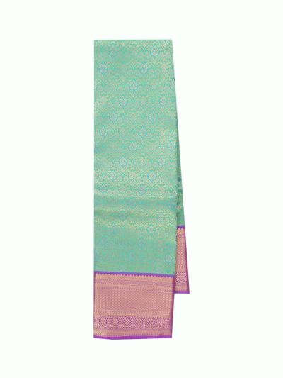 Gracecharm Floral And Leafy Creepers Woven Elegantly Zari Stripes Pallu Silk Saree