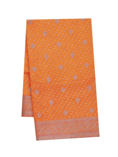 Gracecharm Semi Jute Floral Butta with Floral Medallion Pallu Saree