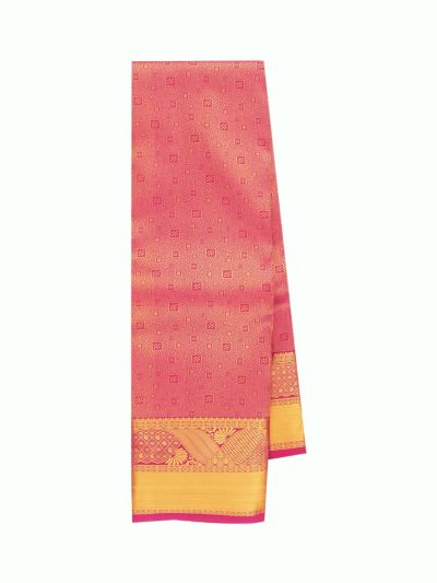 Gracecharm Traditional Intricate Gold Zari Brocade Forming Geometric Pallu Saree