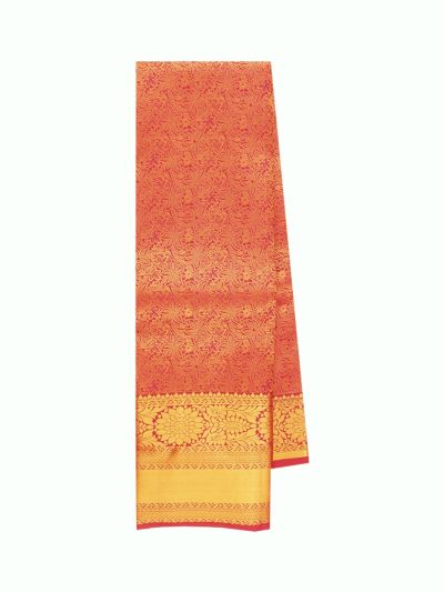 Gracecharm Gold Zari Jaal Pattern Detailed With Intricate Floral Pallu Saree