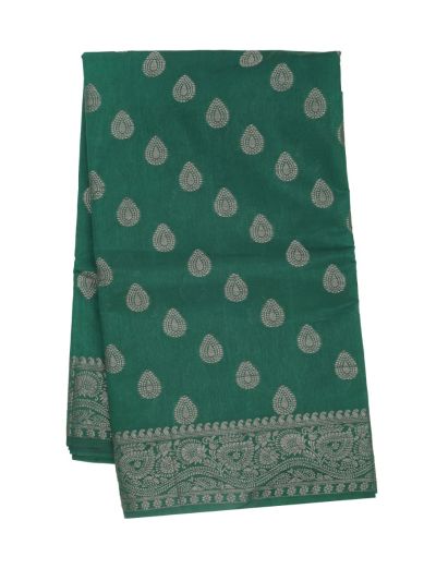 Gracecharm Semi Jute Teardrop Butta with Floral Vine Pallu Saree