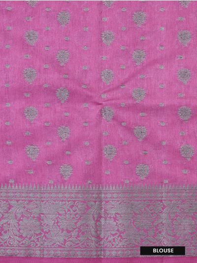 Gracecharm Semi Jute Butta with Floral Jaal Pallu Saree
