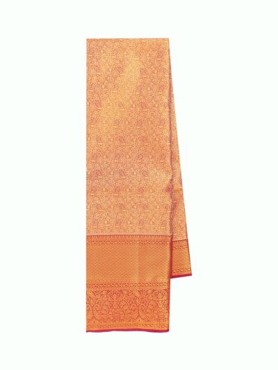 Gracecharm Elegant Tissue Silk Jacquard Floral Brocade Weave Zari Border Saree