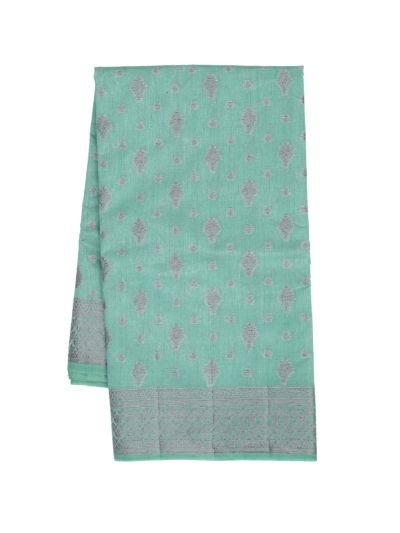 Gracecharm Semi Jute Butta with Floral Rosette Pallu Saree