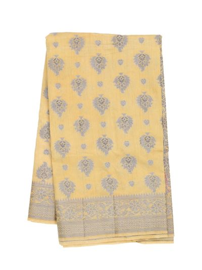 Gracecharm Semi Jute Floral Butta with Floral Jaal Pallu Saree