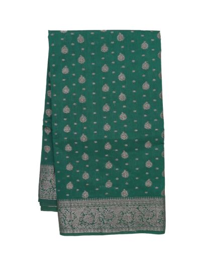 Gracecharm Semi Jute Butta with Ornate Floral Vine Border Saree