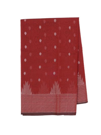 Gracecharm Kora Silk Cotton Teardrop Butta with Geometric Jaal Pallu Saree
