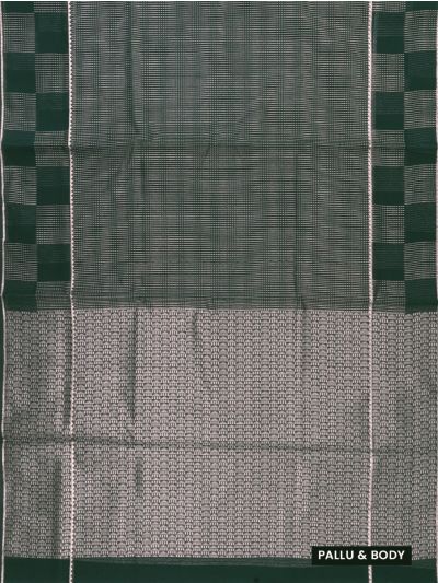 Gracecharm Kora Silk Cotton Stripe Body Checkerboard Border Pallu Saree